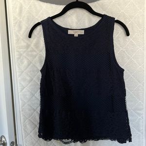 Loft XSP lace tank - Navy